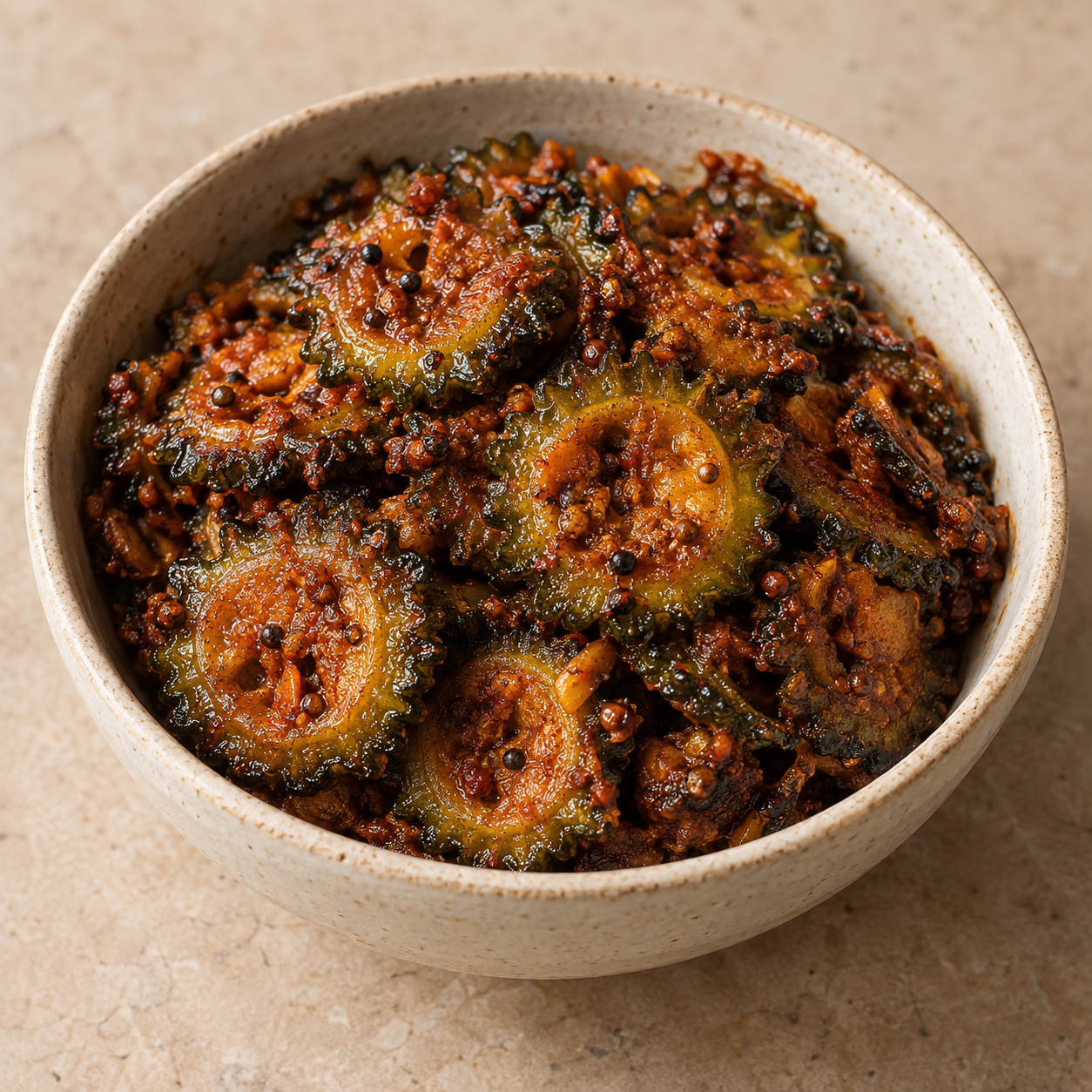 Bitter Gourd Pickle sample serving