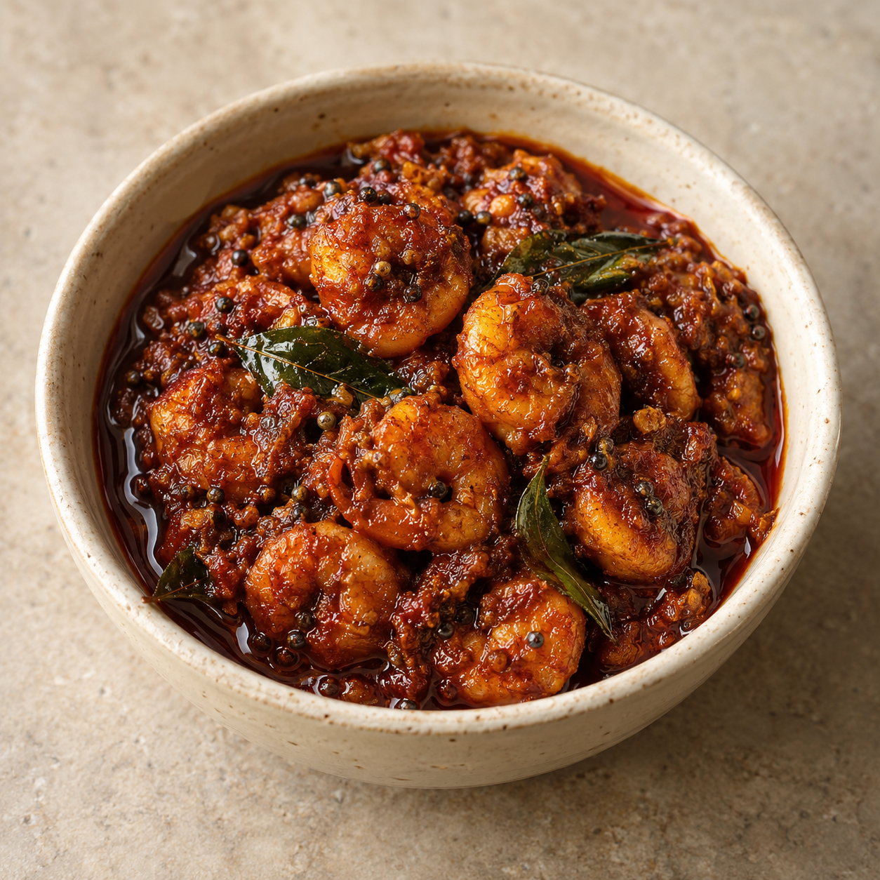 Prawn Pickle sample serving