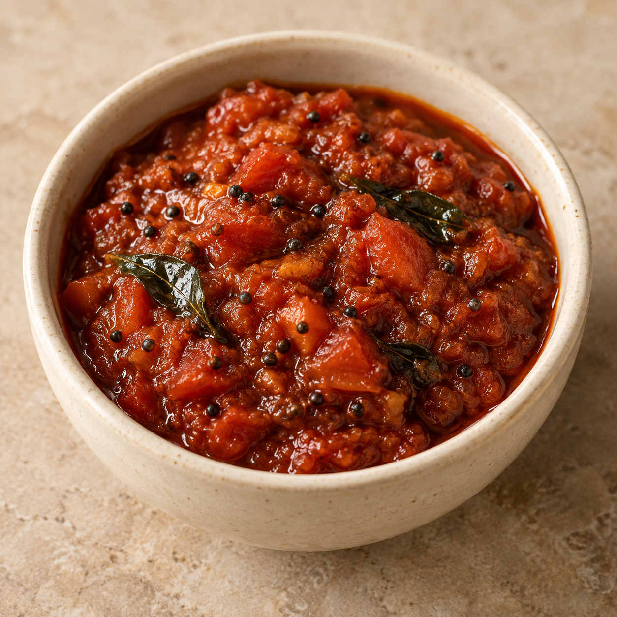 Tomato Pickle sample serving